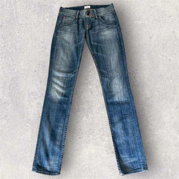 Hudson Low Rise Skinny Jeans Blue Denim Bleached - Picture 14 of 14